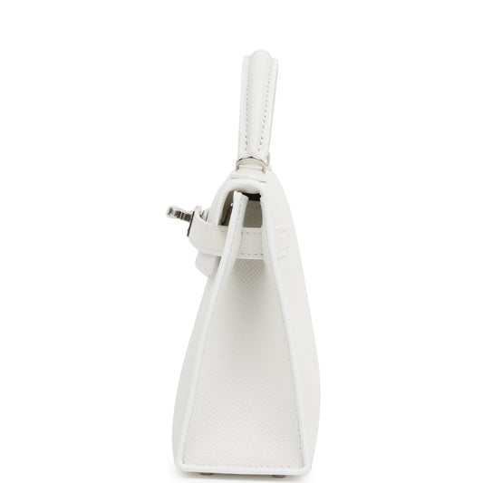 Hermes Kelly Sellier 20 New White Epsom Palladium Hardware