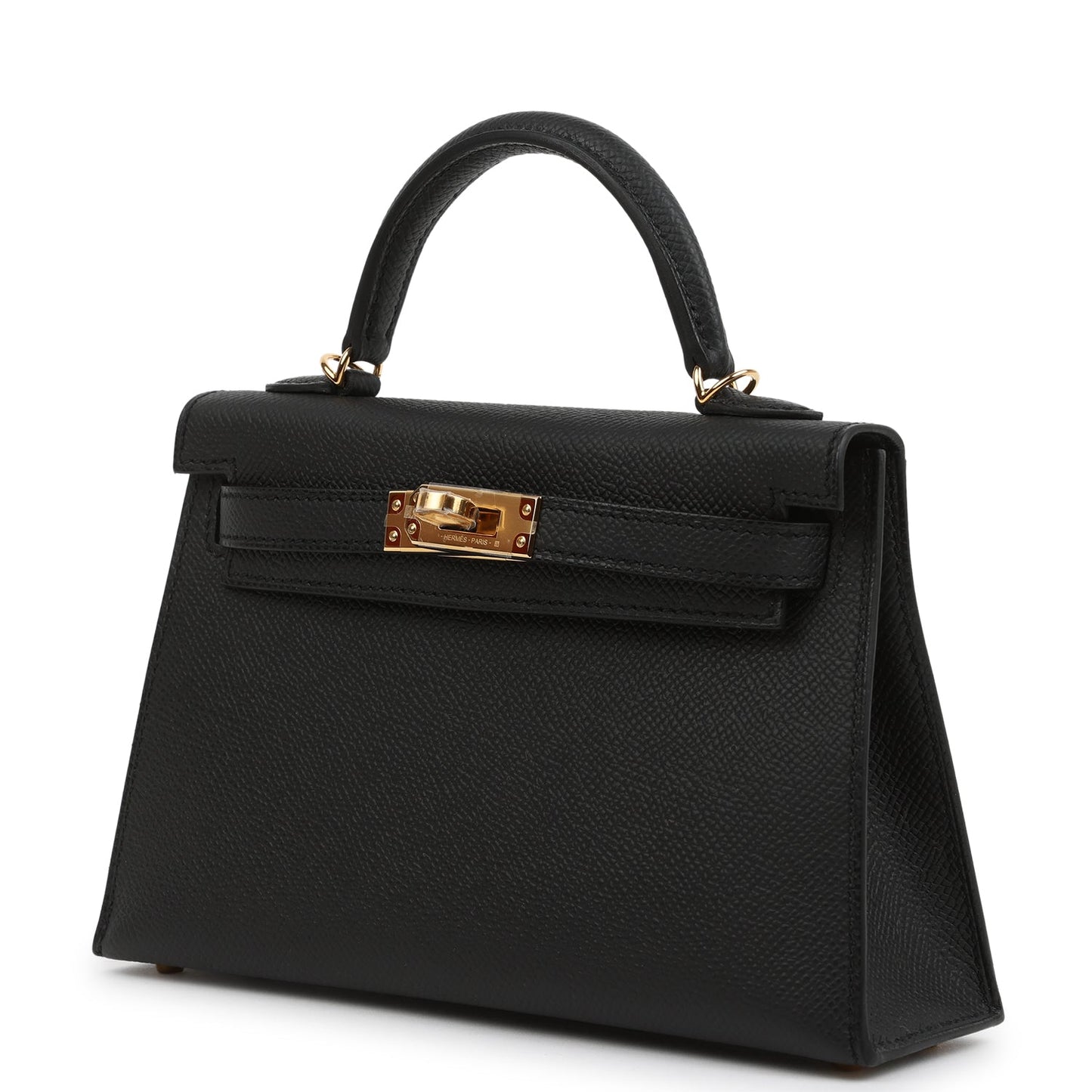 Hermes Kelly Sellier 20 Black Epsom Gold Hardware