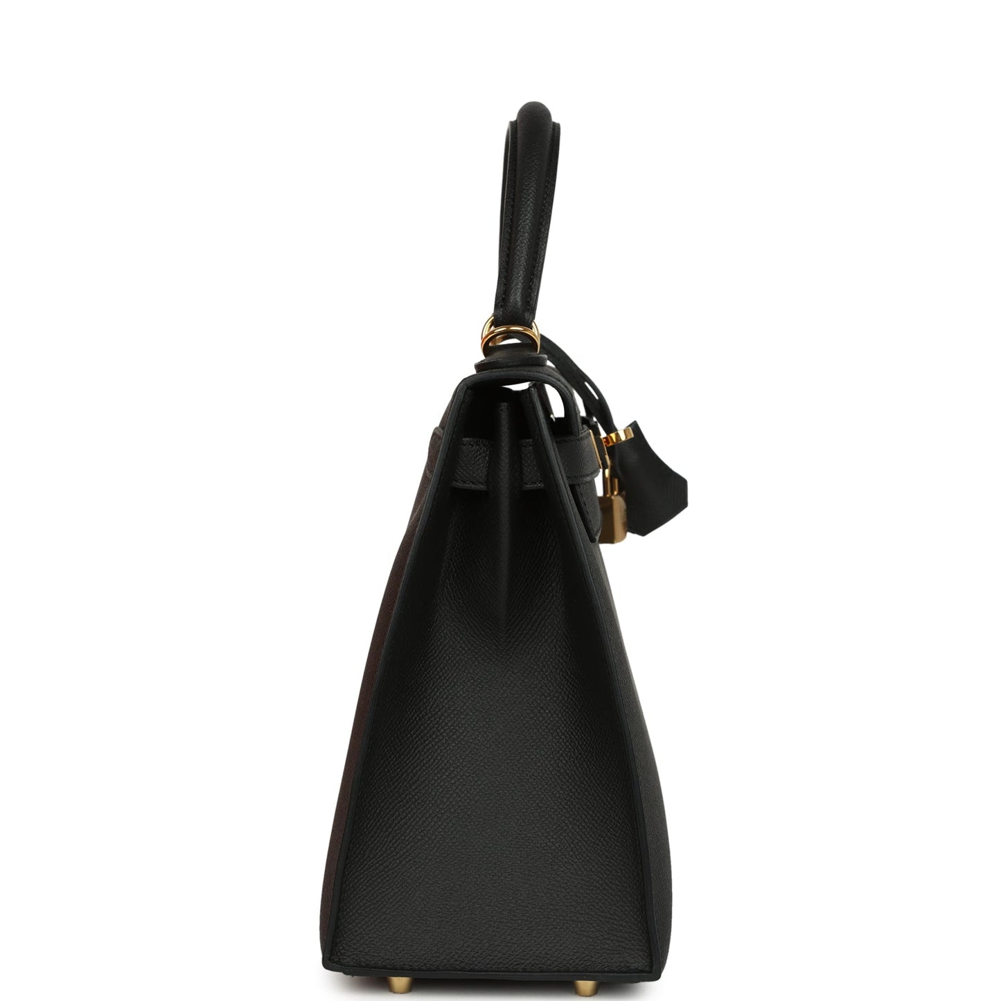Hermes Kelly Sellier 28 Black Epsom Gold Hardware