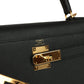 Hermes Kelly Sellier 28 Black Epsom Gold Hardware