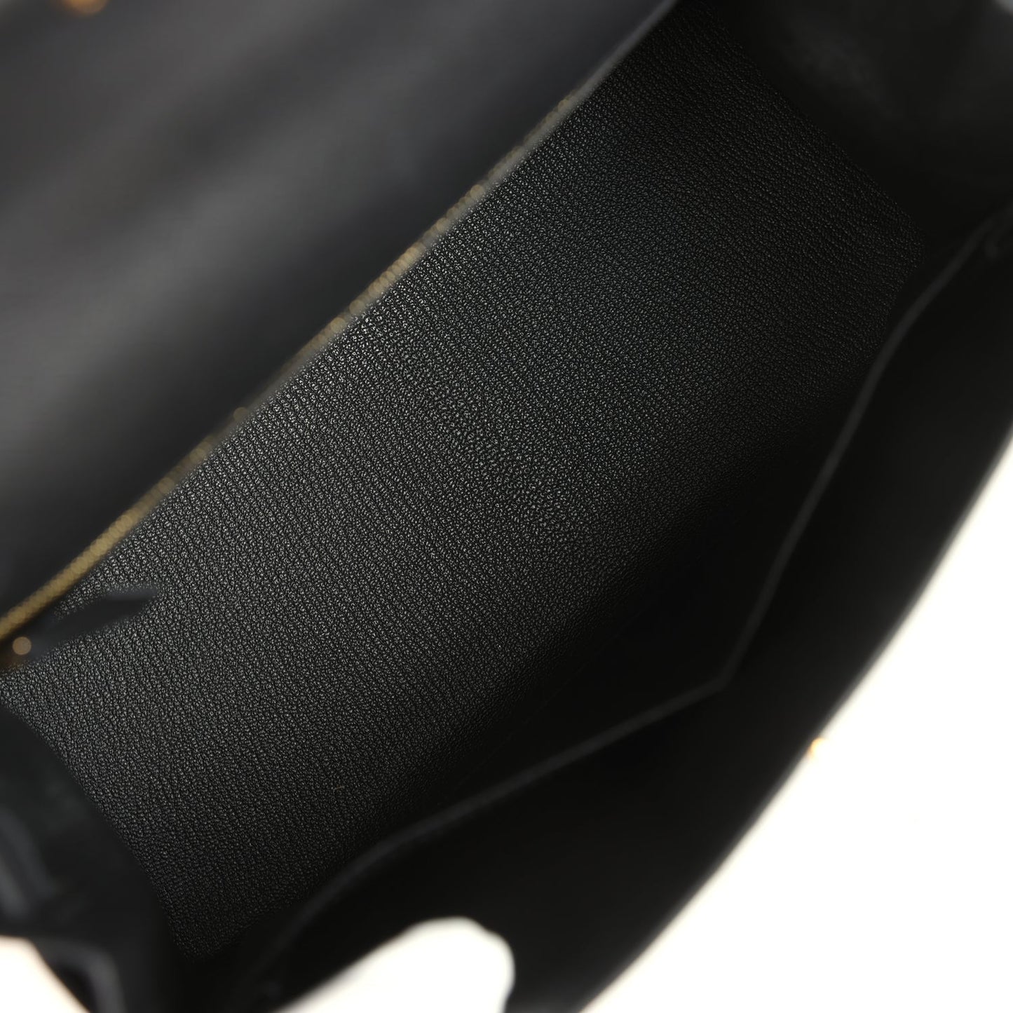 Hermes Kelly Sellier 28 Black Epsom Gold Hardware