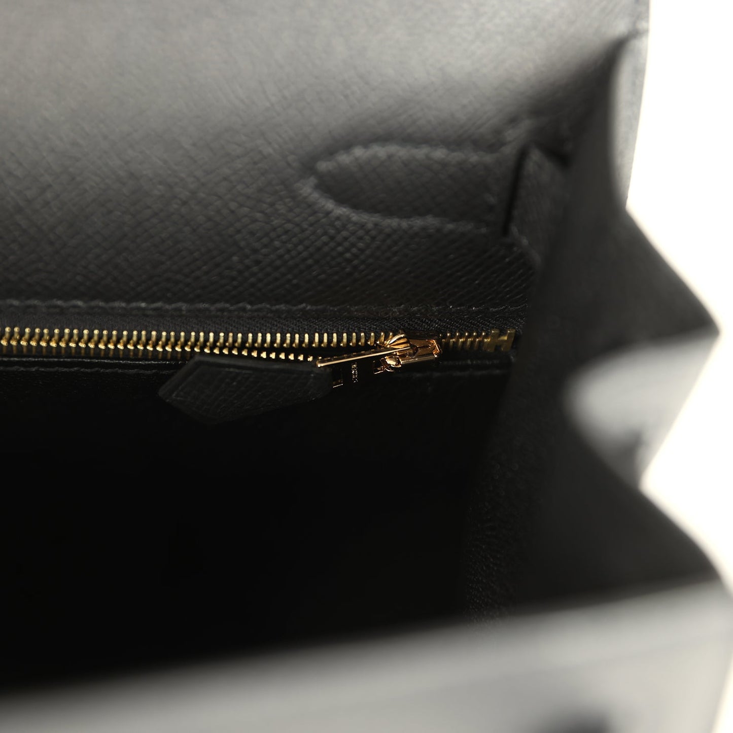 Hermes Kelly Sellier 28 Black Epsom Gold Hardware