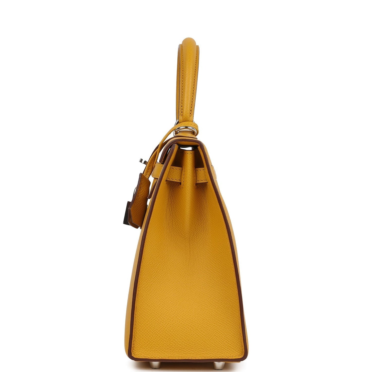 Hermes Kelly Sellier 25 Jaune Ambre Epsom Palladium Hardware