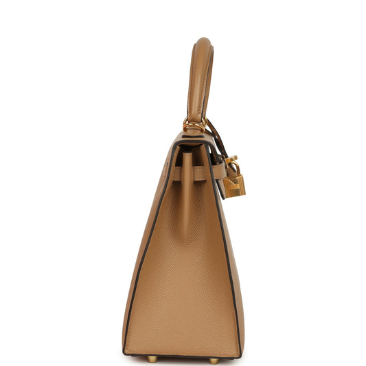 Hermes Kelly Sellier 25 Chai Epsom Gold Hardware