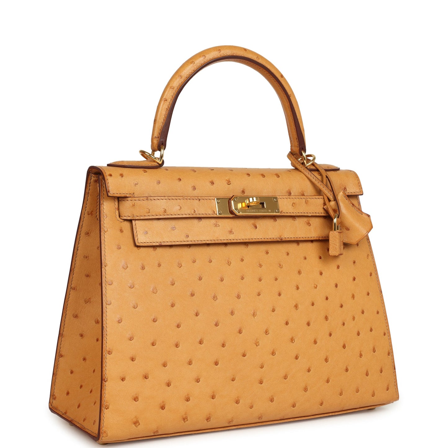 Hermes Kelly Sellier 28 Tabac Camel Ostrich Gold Hardware