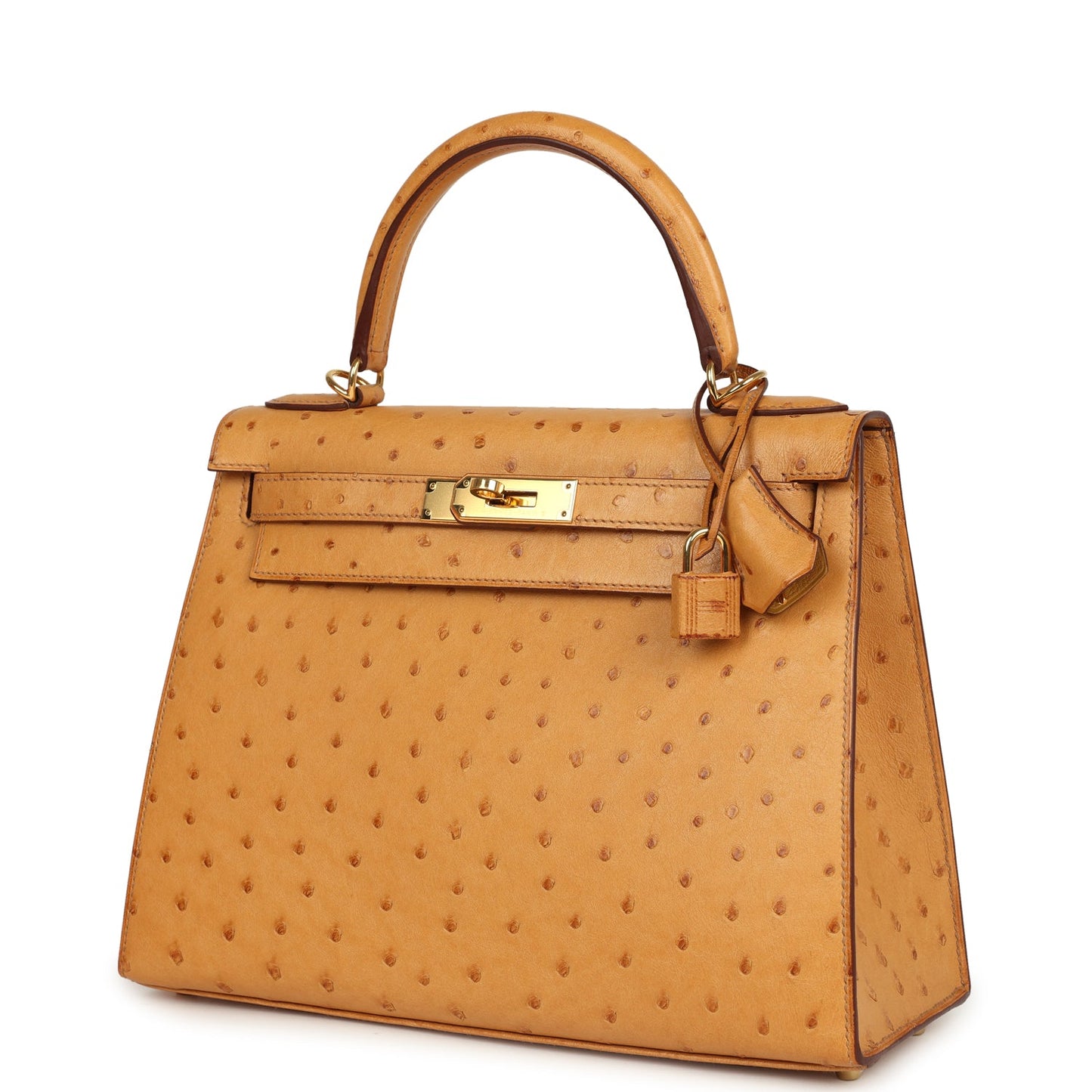 Hermes Kelly Sellier 28 Tabac Camel Ostrich Gold Hardware