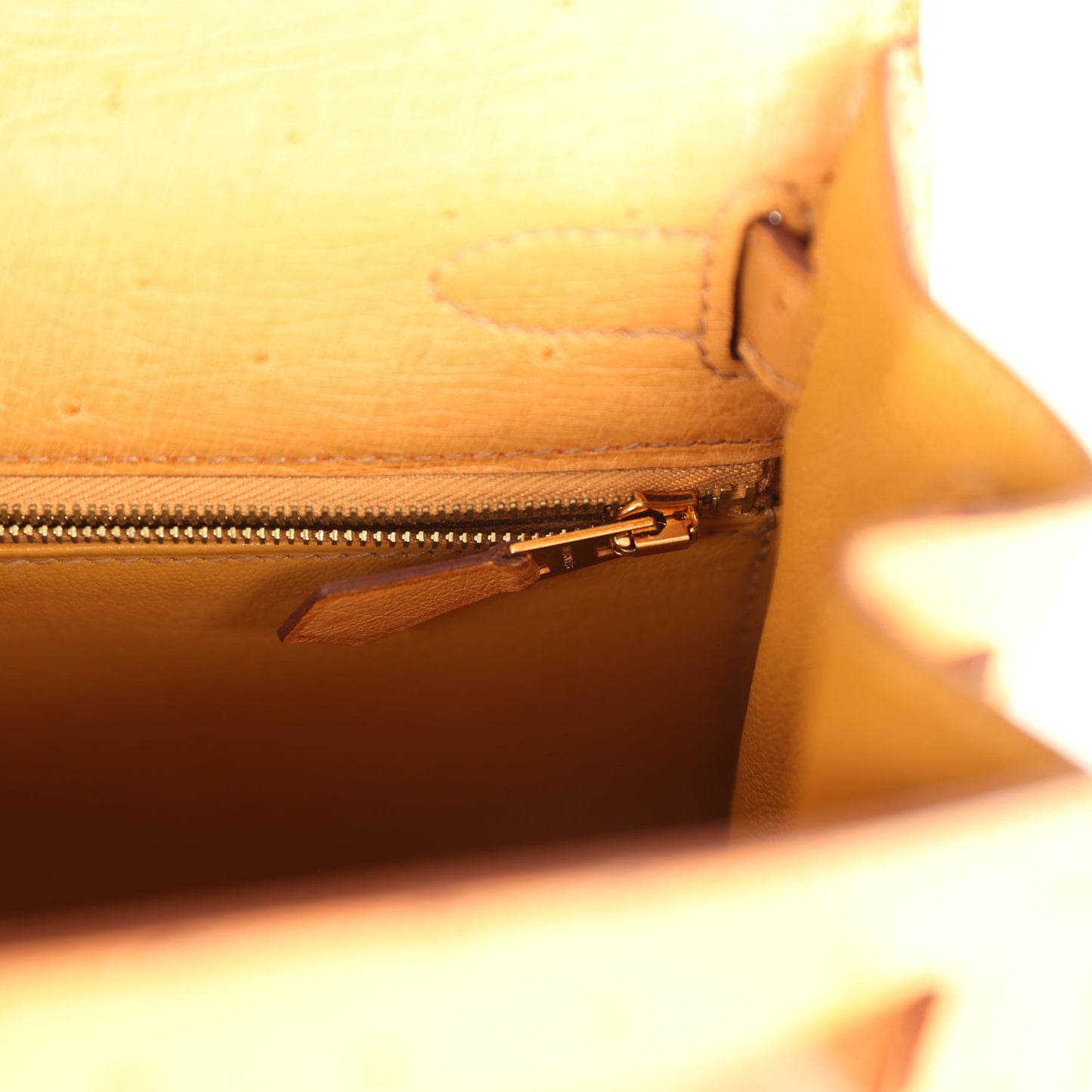Hermes Kelly Sellier 28 Tabac Camel Ostrich Gold Hardware