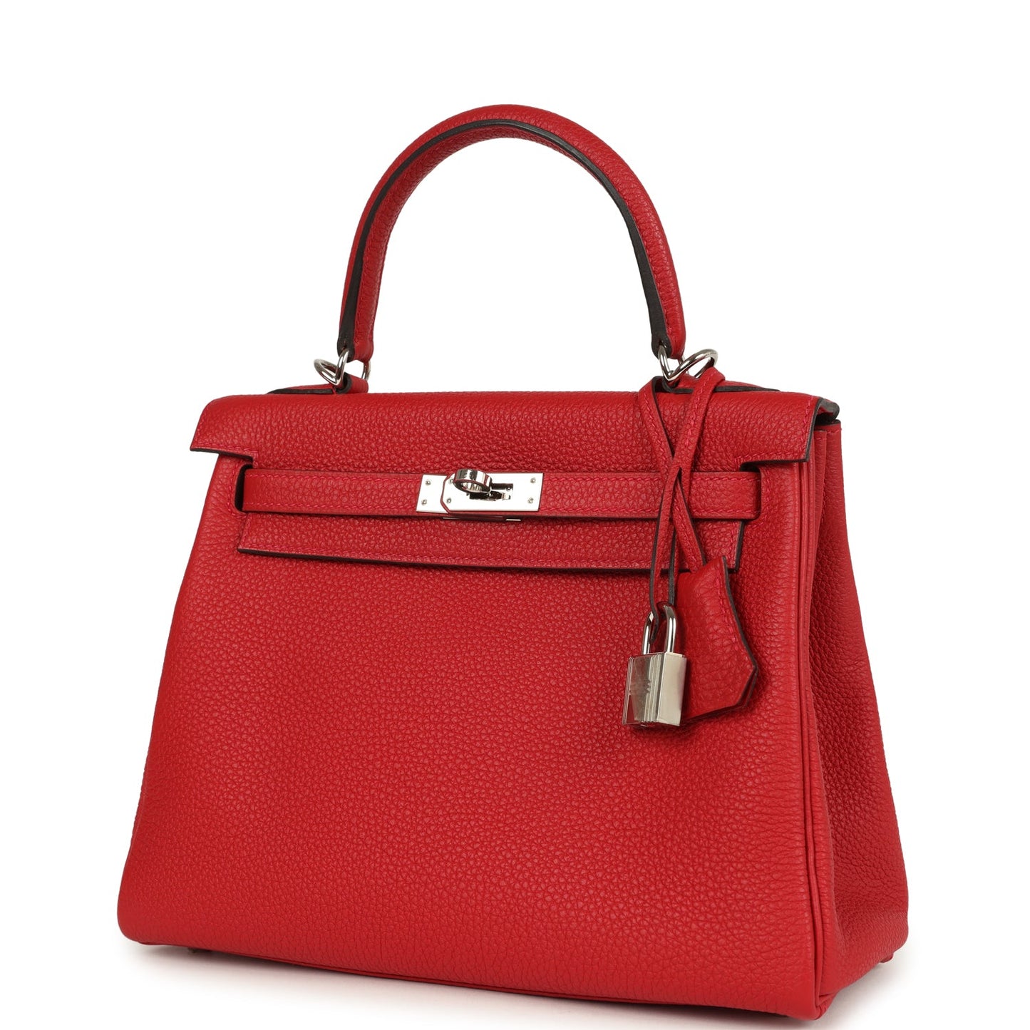 Hermes Kelly Retourne 25 Rouge Casaque Togo Palladium Hardware