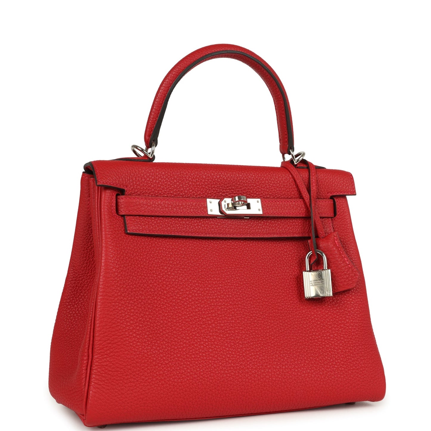 Hermes Kelly Retourne 25 Rouge Casaque Togo Palladium Hardware