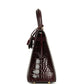 Hermes Kelly Sellier 25 Bordeaux Shiny Alligator Gold Hardware