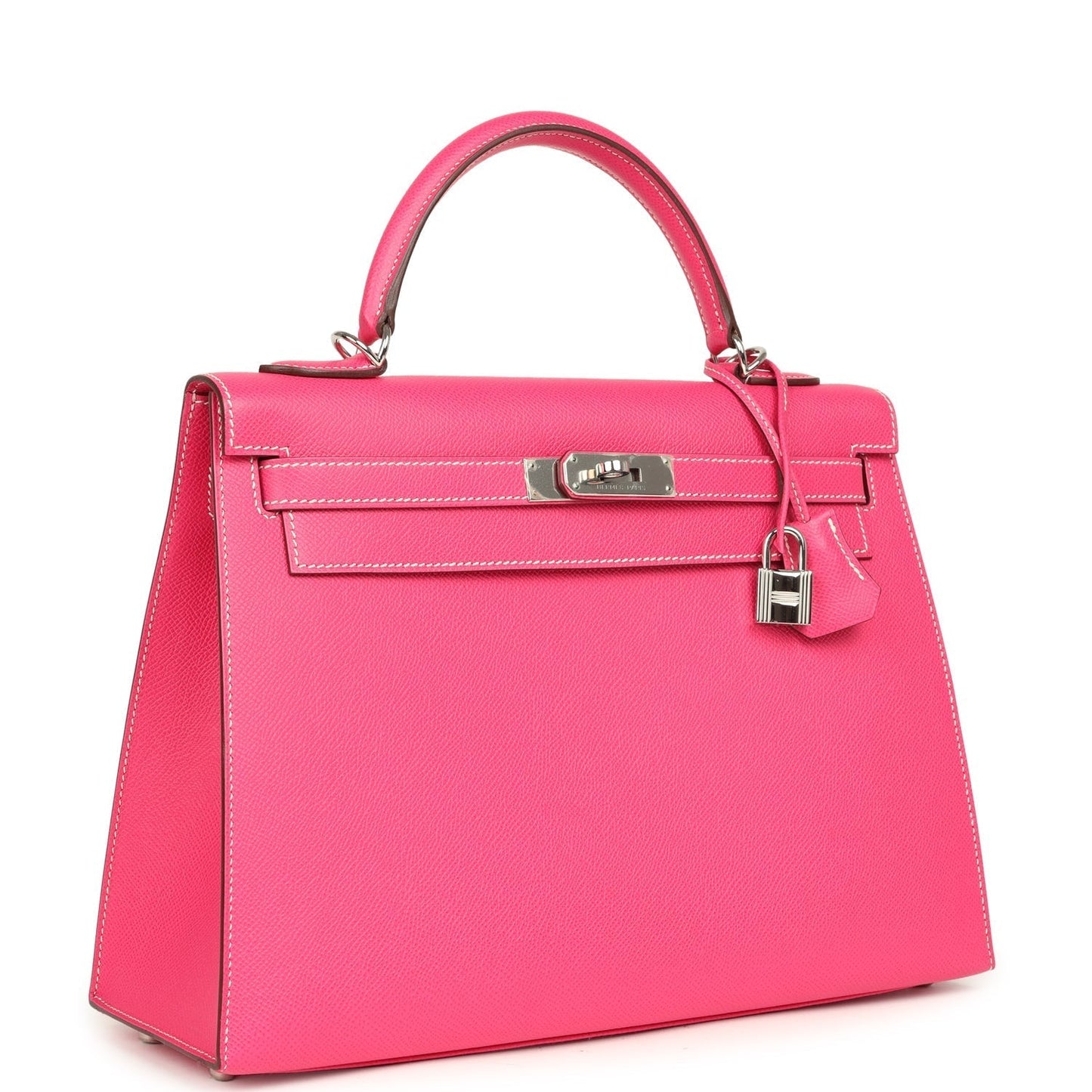 Hermes Candy Kelly Sellier 32 Rose Tyrien Epsom Palladium Hardware