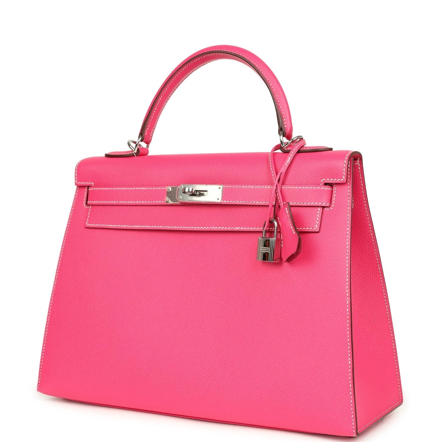 Hermes Candy Kelly Sellier 32 Rose Tyrien Epsom Palladium Hardware