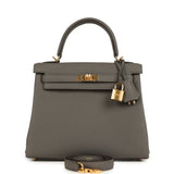 Hermes Kelly Retourne 25 Etain Togo Gold Hardware