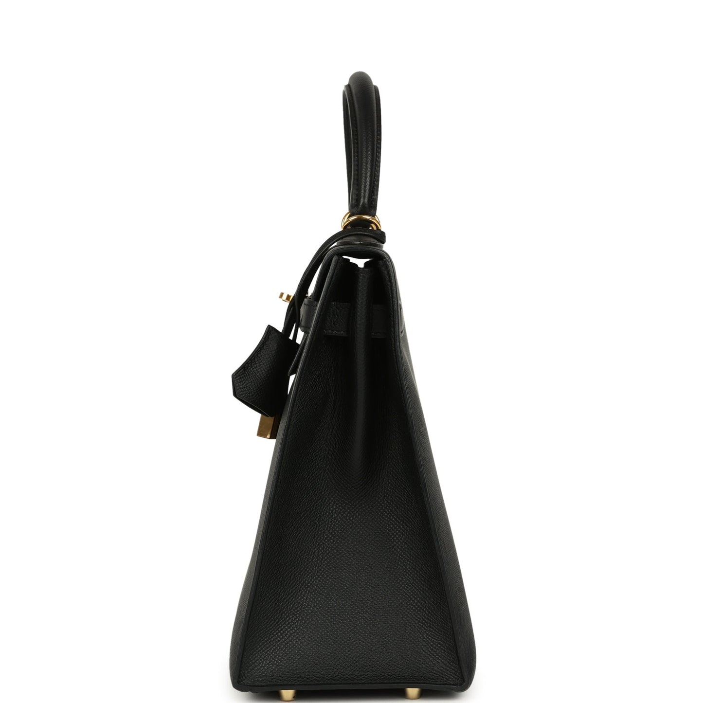 Hermes Kelly Sellier 32 Black Epsom Gold Hardware