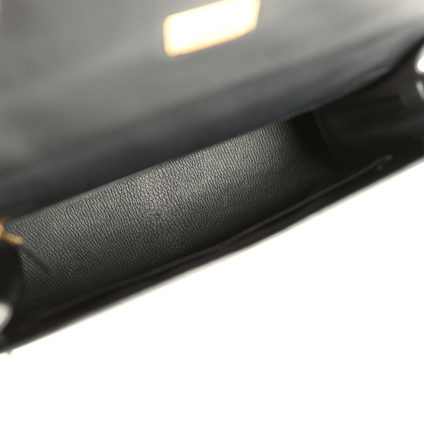 Hermes Kelly Sellier 32 Black Epsom Gold Hardware