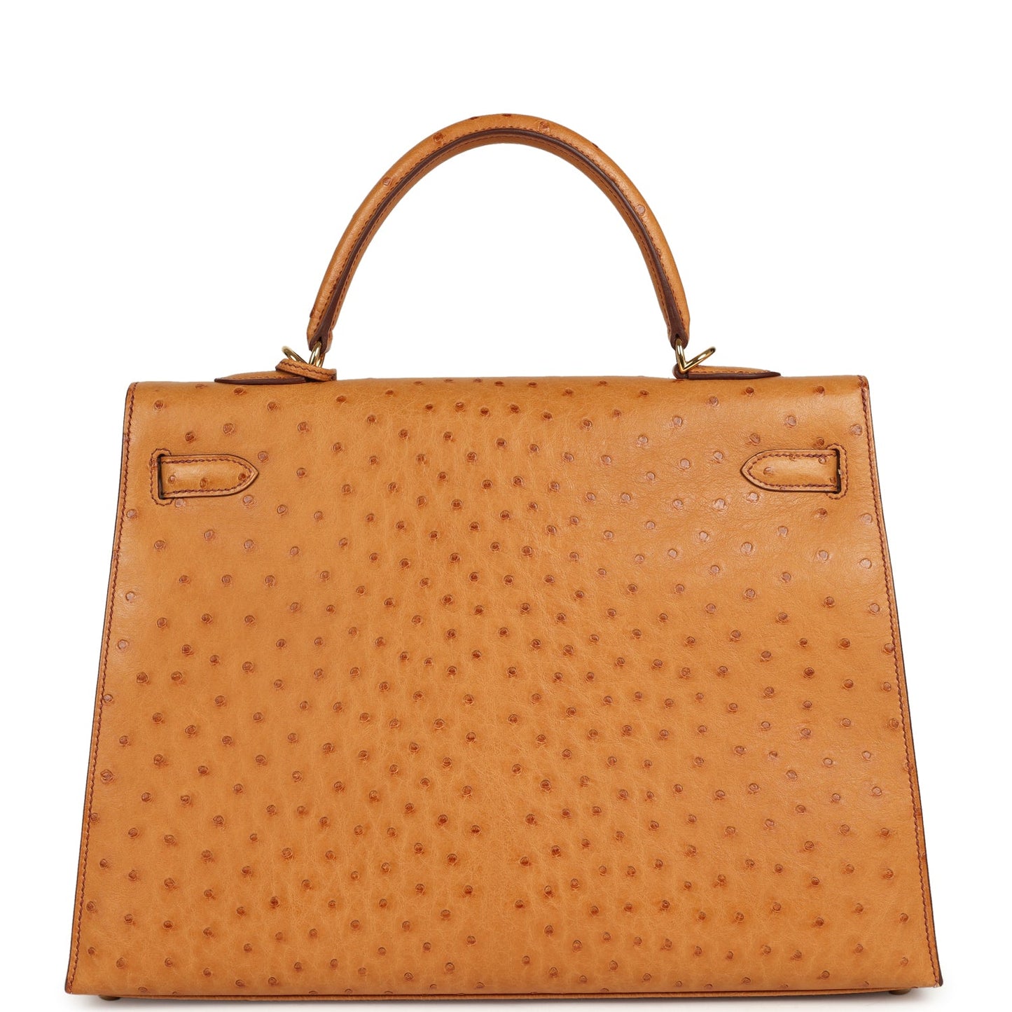 Hermes Kelly Sellier 35 Cognac Ostrich Gold Hardware
