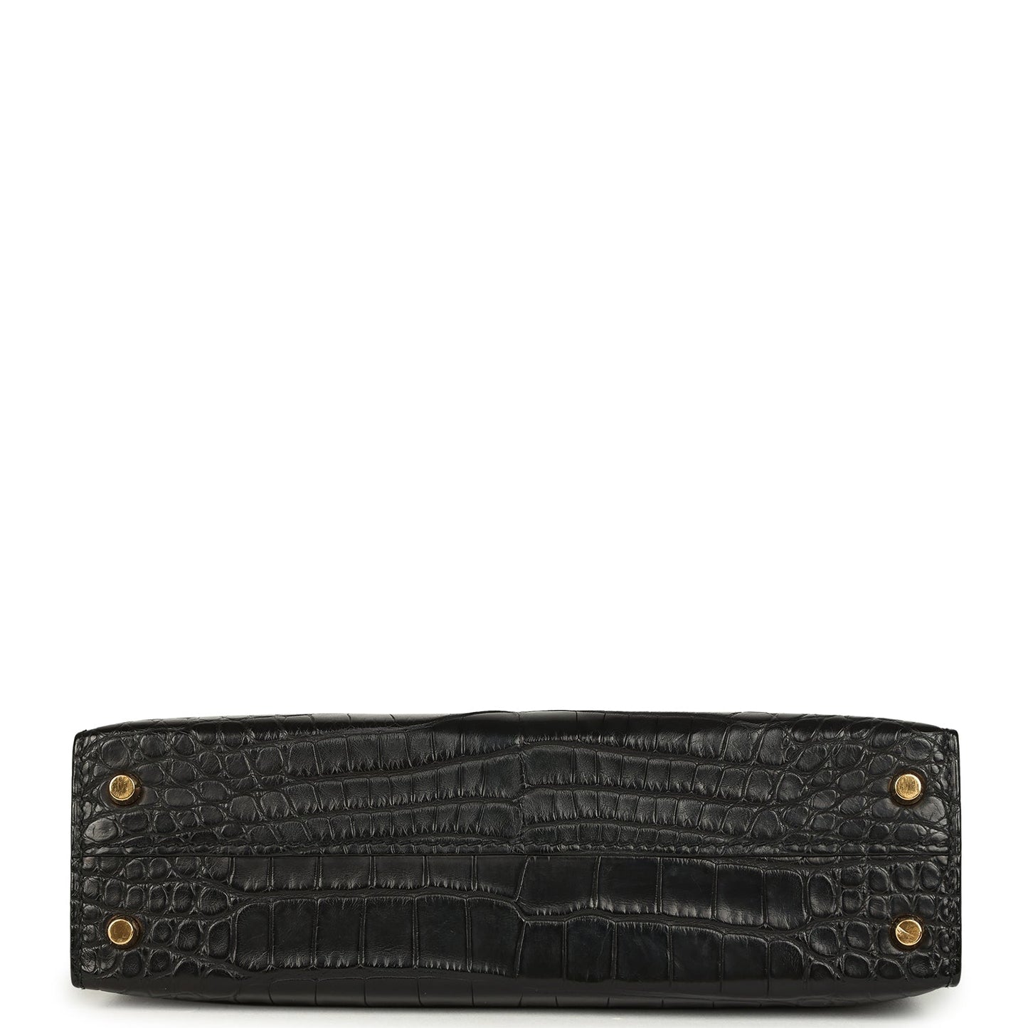 Hermes Kelly Sellier 20 Black Matte Alligator Gold Hardware