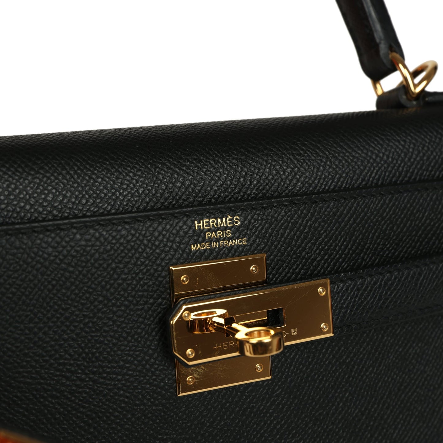 Hermes Kelly Sellier 28 Black Epsom Gold Hardware