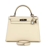 Hermes Kelly Sellier 28 Nata Epsom Palladium Hardware