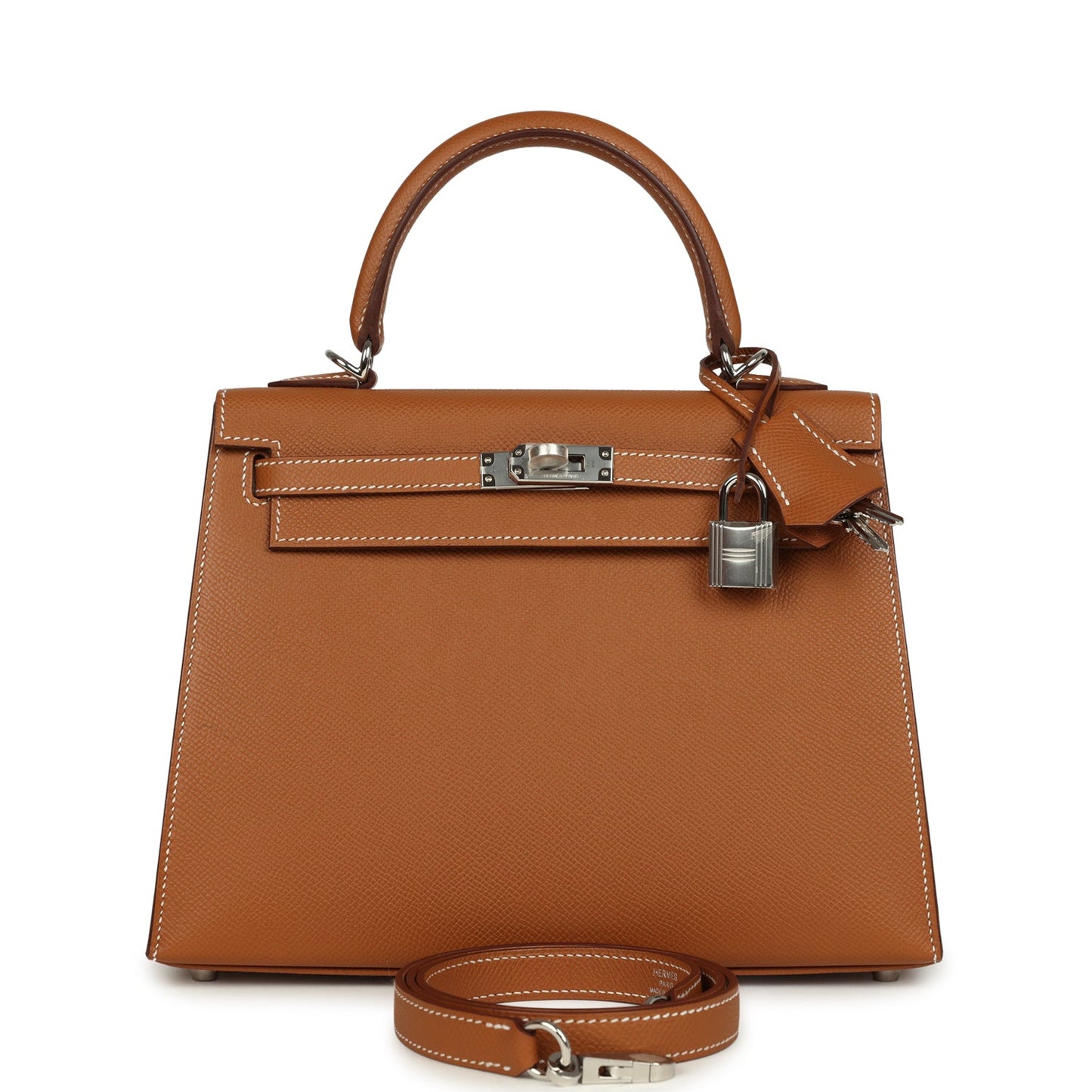 Hermes Kelly Sellier 25 Gold Epsom Palladium Hardware