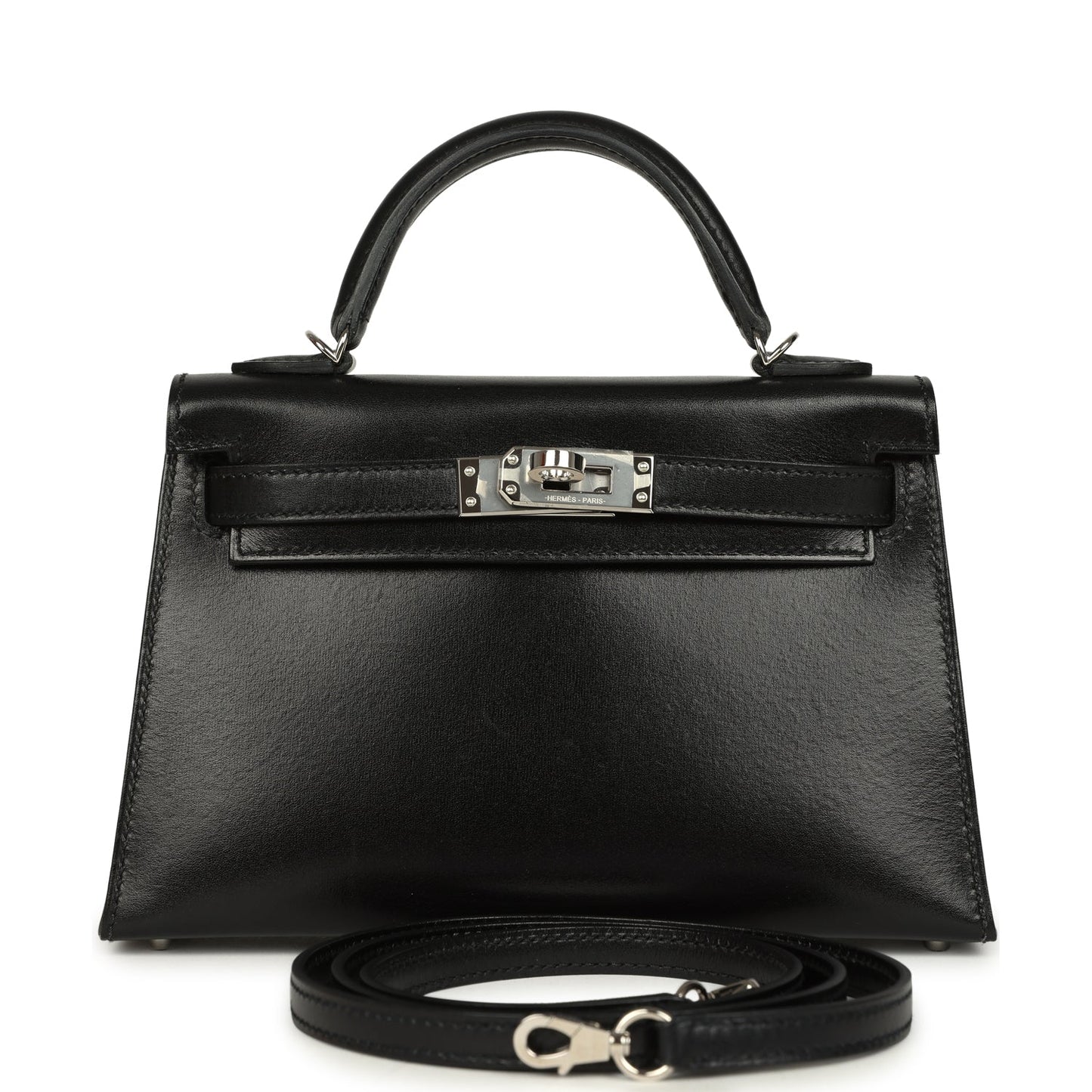 Hermes Kelly Sellier 20 Black Box Palladium Hardware