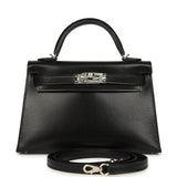 Hermes Kelly Sellier 20 Black Box Palladium Hardware