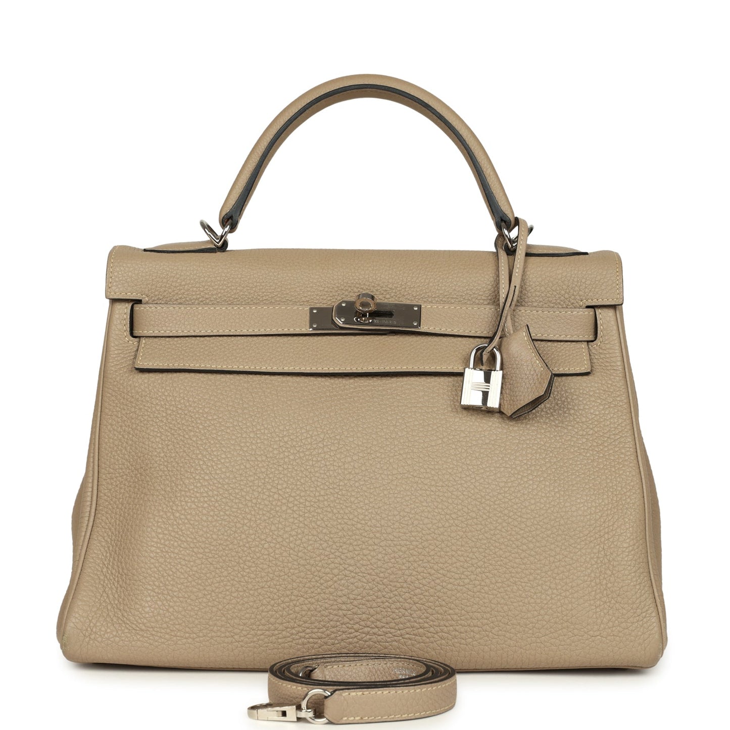 Hermes Kelly Retourne 32 Gris Tourterelle Togo Palladium Hardware