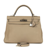 Hermes Kelly Retourne 32 Gris Tourterelle Togo Palladium Hardware