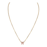 Hermes Mini Pop H Pendant Necklace Rose Dragee Enamel Lacquered Gold Hardware