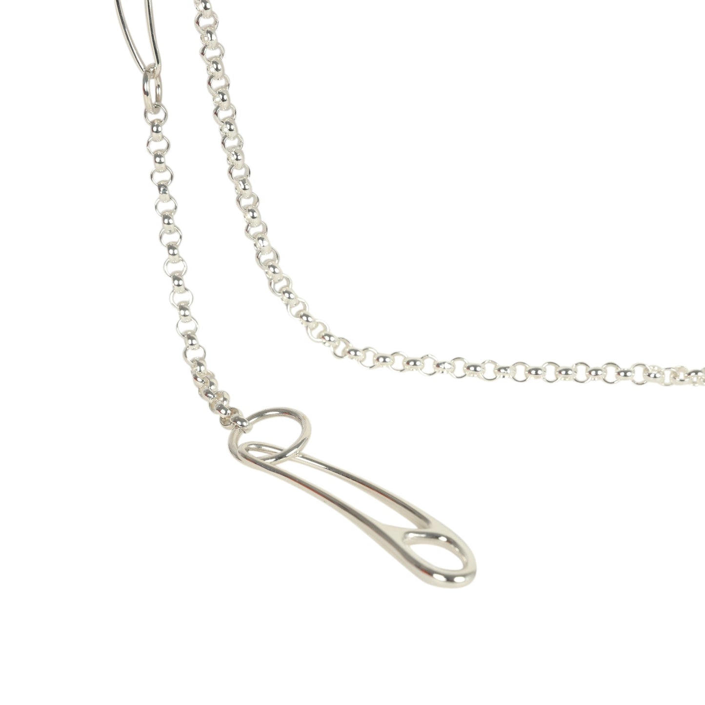 Hermes Chain D'ancre Punk Long Double Necklace Sterling Silver