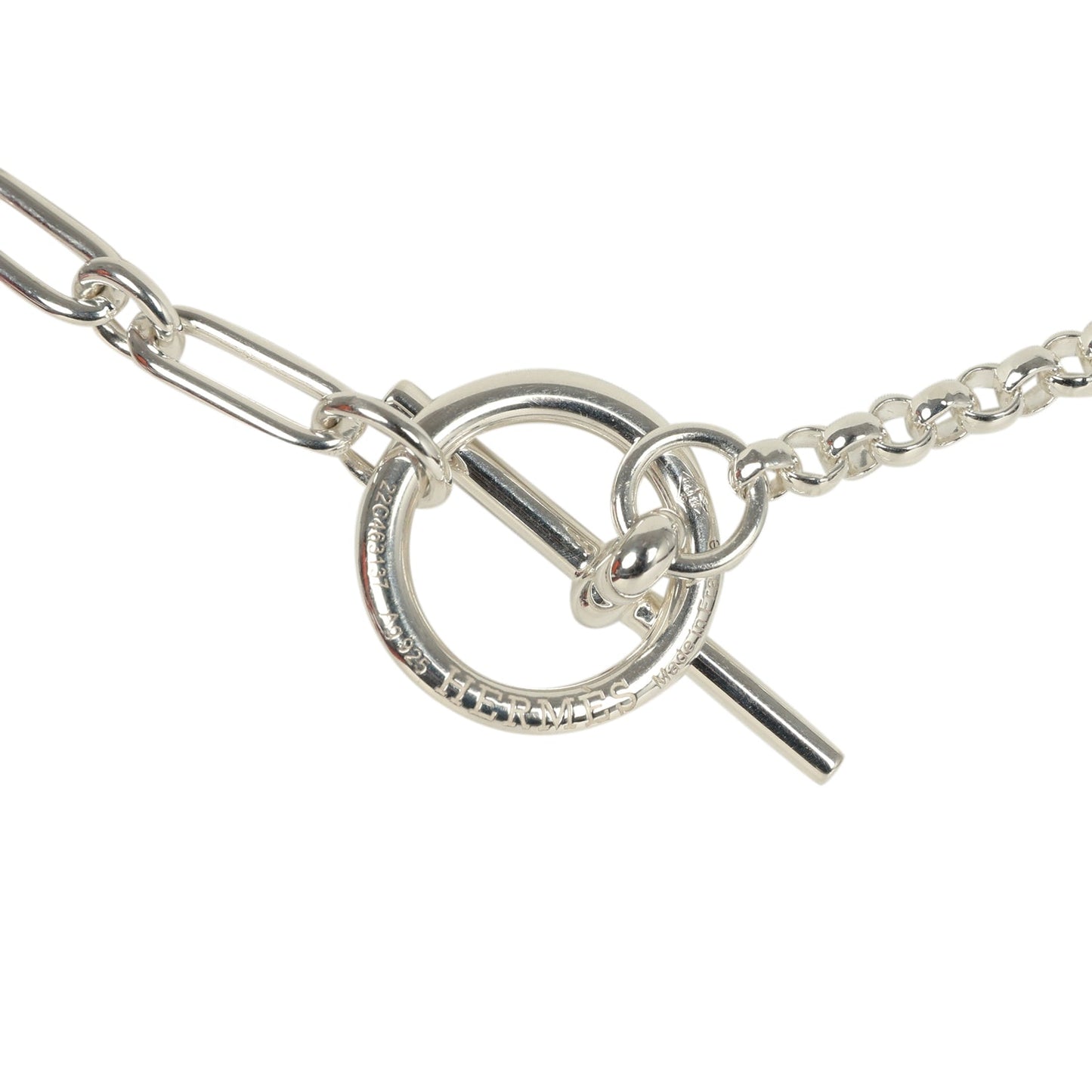 Hermes Chain D'ancre Punk Long Double Necklace Sterling Silver