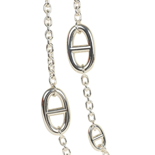Hermes Farandole Rope Necklace 120cm Sterling Silver Hardware