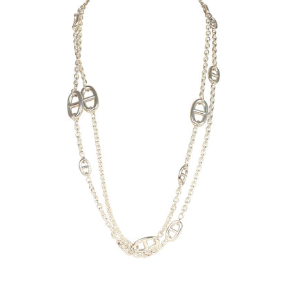 Hermes Farandole Rope Necklace 120 cm Sterling Silver Hardware