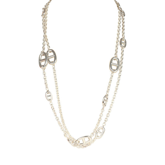 Hermes Farandole Rope Necklace 120 cm Sterling Silver Hardware