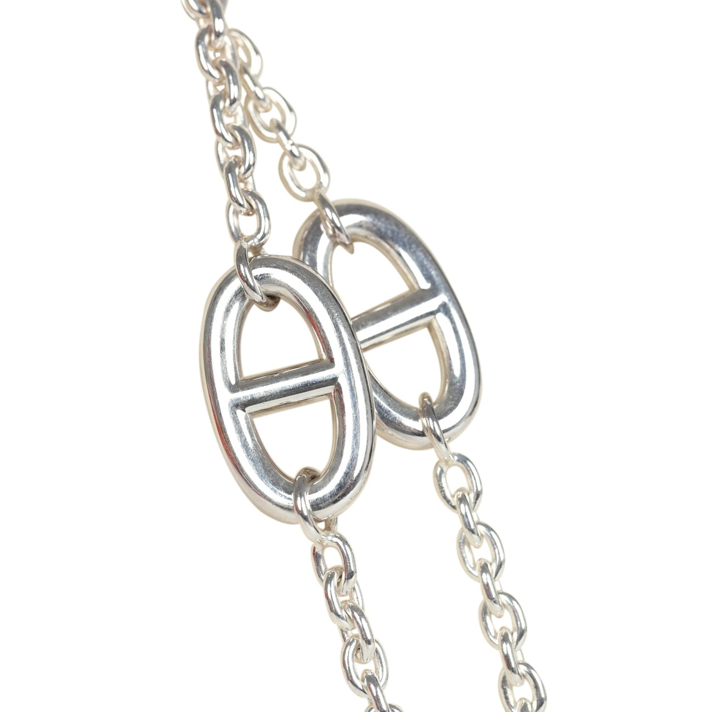 Hermes Farandole Rope Necklace 120 cm Sterling Silver Hardware