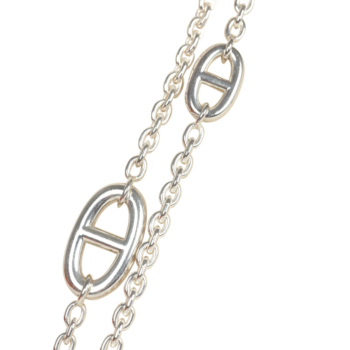 Hermes Farandole Rope Necklace 120 cm Sterling Silver Hardware