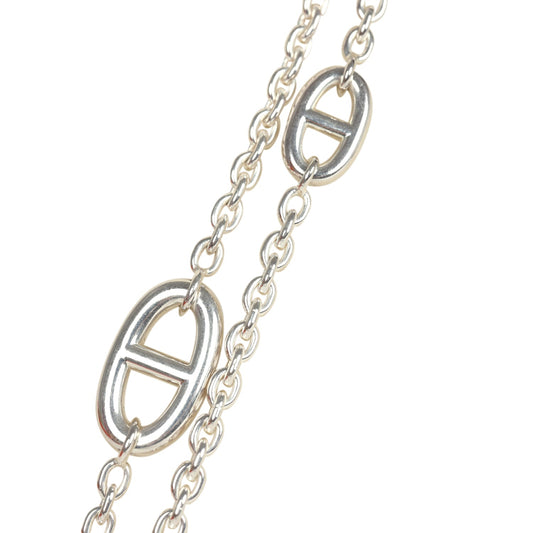 Hermes Farandole Rope Necklace 120 cm Sterling Silver Hardware