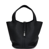 Hermes Picotin Lock 22 Black Clemence Palladium Hardware