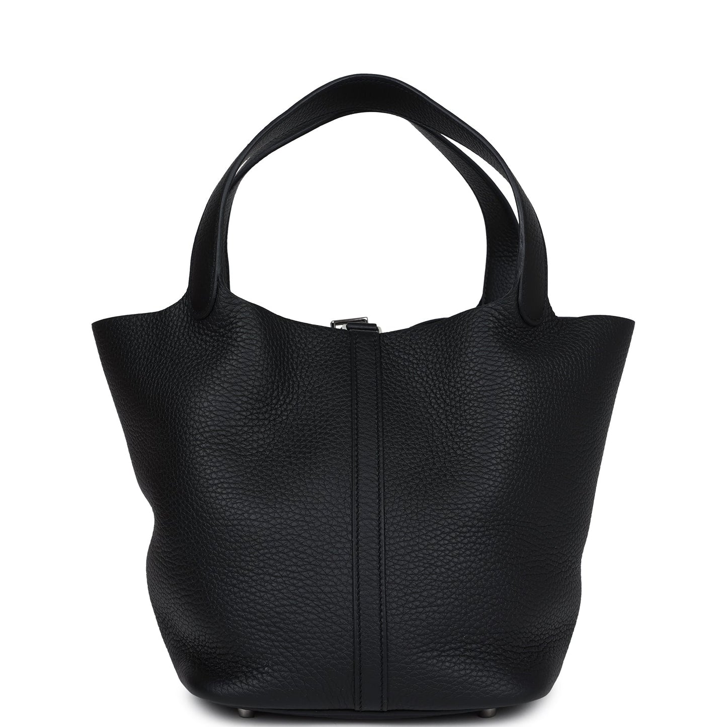 Hermes Picotin Lock 22 Black Clemence Palladium Hardware