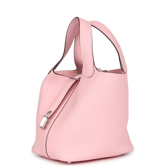 Hermes Picotin Lock 18 Rose Sakura Clemence Palladium Hardware