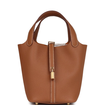 Hermes Picotin Lock 18 Gold Clemence Gold Hardware