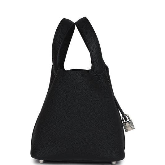 Hermes Picotin Lock 18 Black Clemence Palladium Hardware