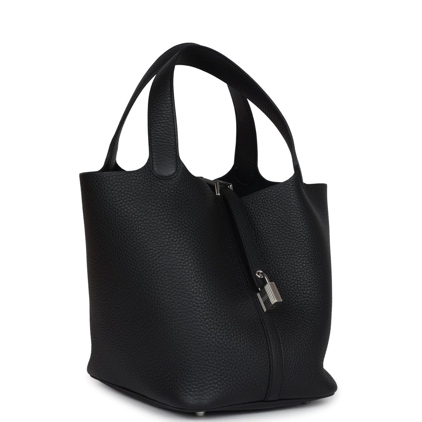 Hermes Picotin Lock 22 Black Clemence Palladium Hardware