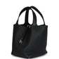 Hermes Picotin Lock 22 Black Clemence Palladium Hardware