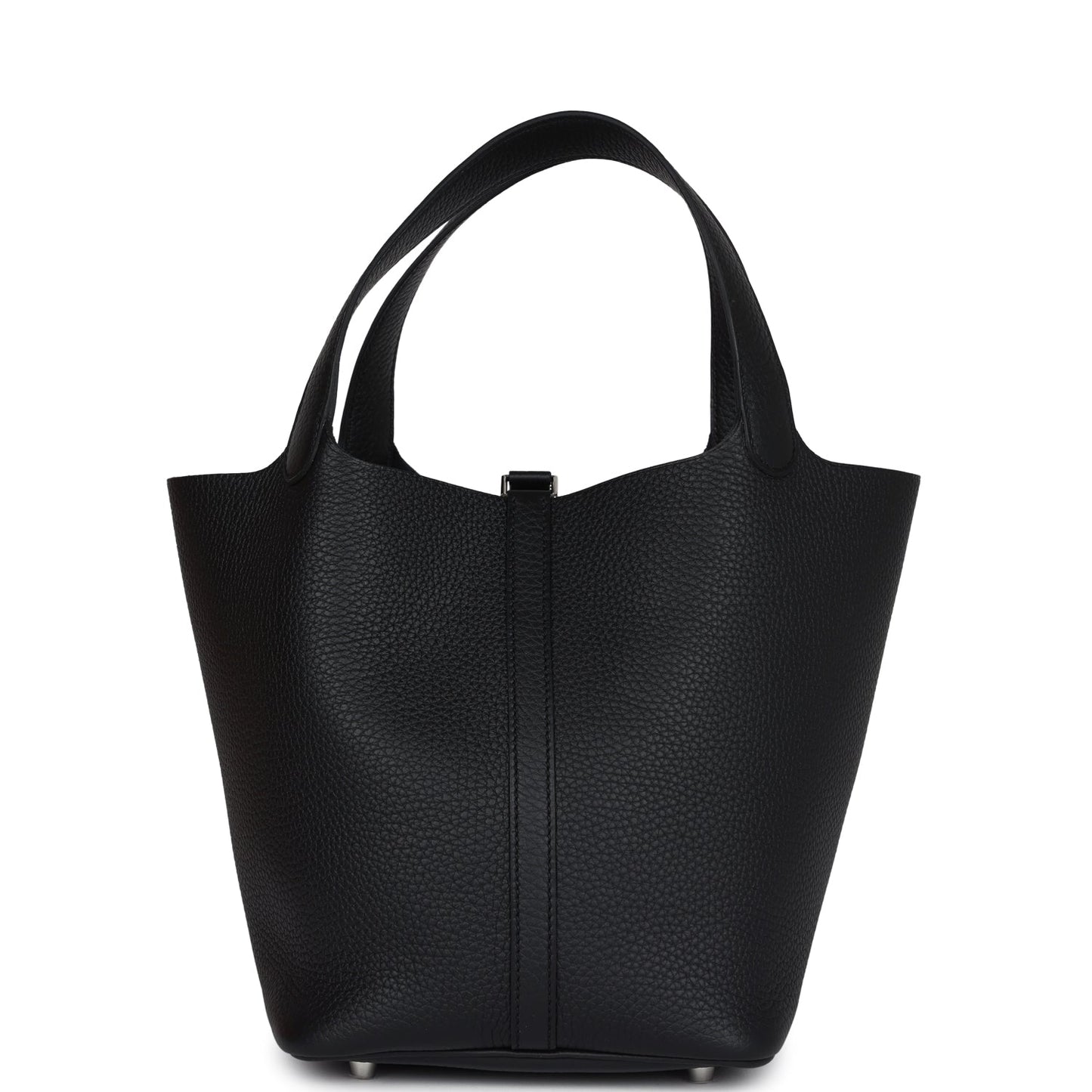 Hermes Picotin Lock 22 Black Clemence Palladium Hardware