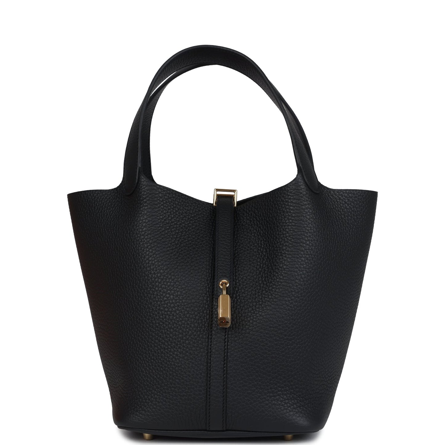 Hermes Picotin Lock 22 Black Clemence Gold Hardware