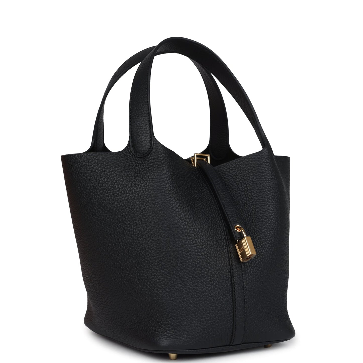 Hermes Picotin Lock 22 Black Clemence Gold Hardware