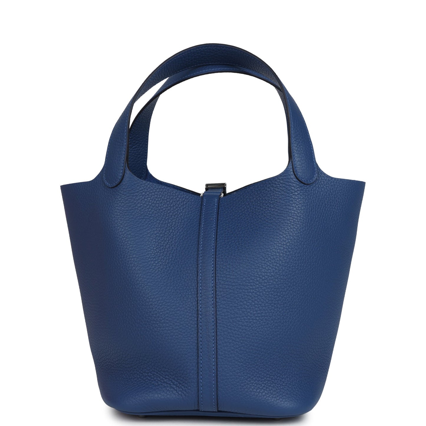 Hermes Picotin Lock 22 Bleu Tie Clemence Palladium Hardware