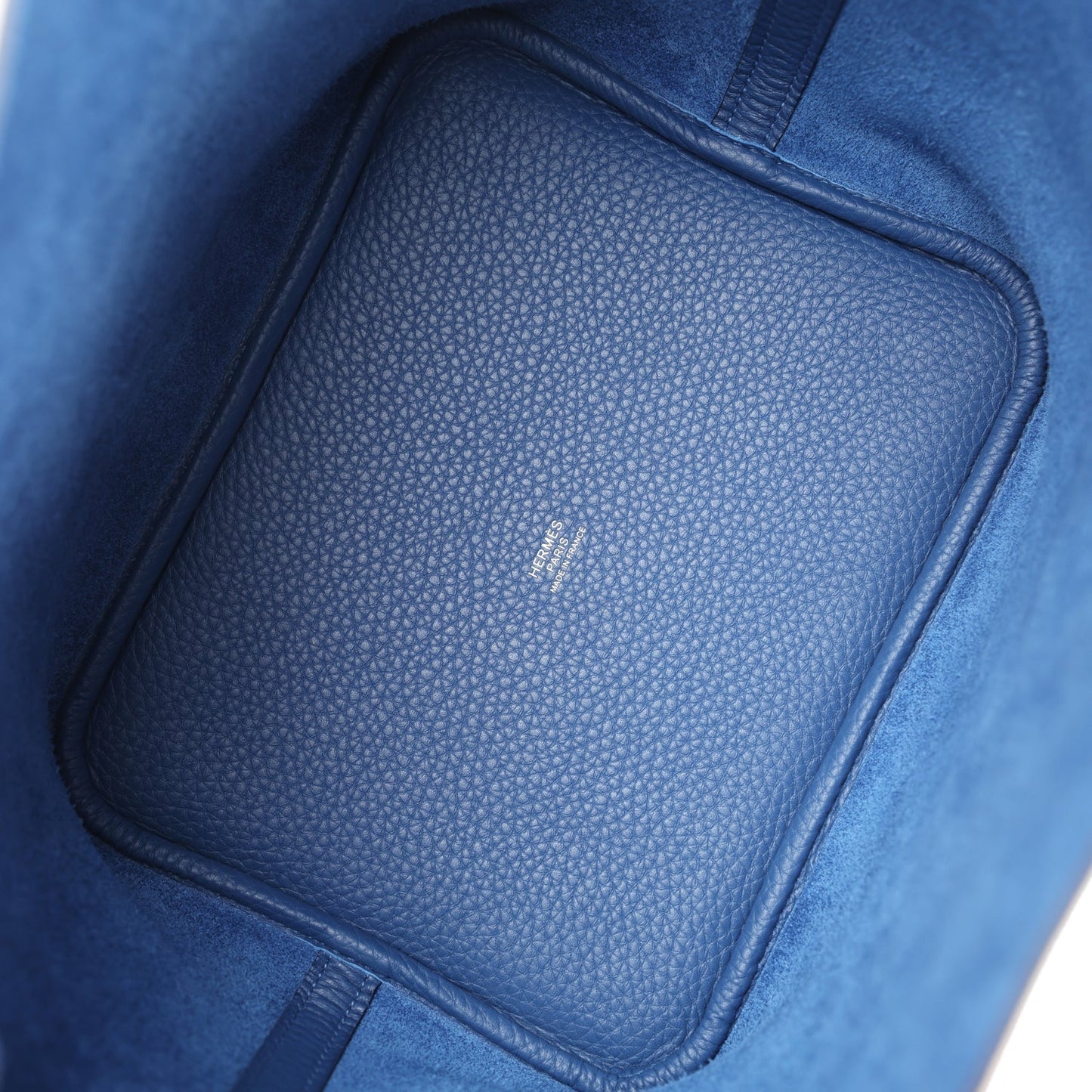 Hermes Picotin Lock 22 Bleu Tie Clemence Palladium Hardware