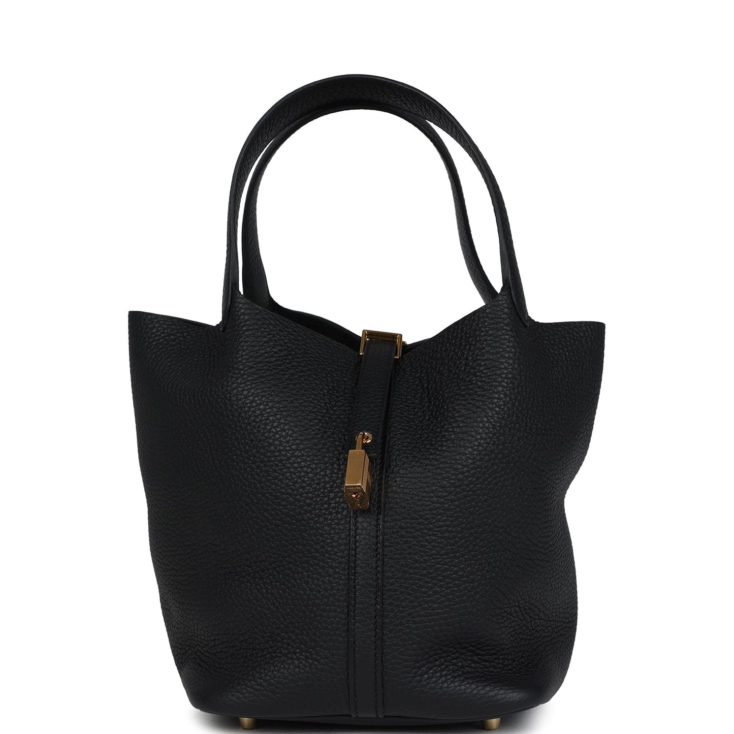 Hermes Picotin Lock 22 Black Clemence Gold Hardware